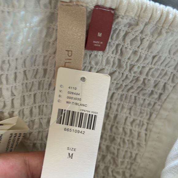 NWT Anthropologie Pilcro Sleeveless Oxford Corset Tank Top Ivory/White - Picture 6 of 6